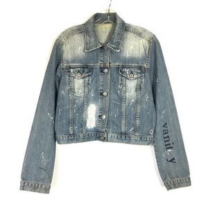 Paper Denim & Cloth X Faile Jean Jacket Women’s Size 3 Distressed Cotton